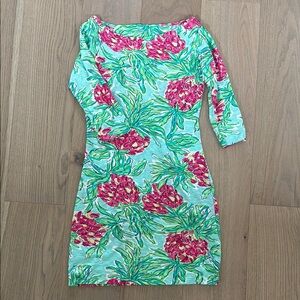 Lilly Pulitzer Pink Sheath Dress with Bateau Neckline